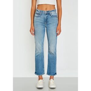 NoEnd Denim Kick Flare Jeans Women's 29 Blue Light Wash High Rise Made in USA